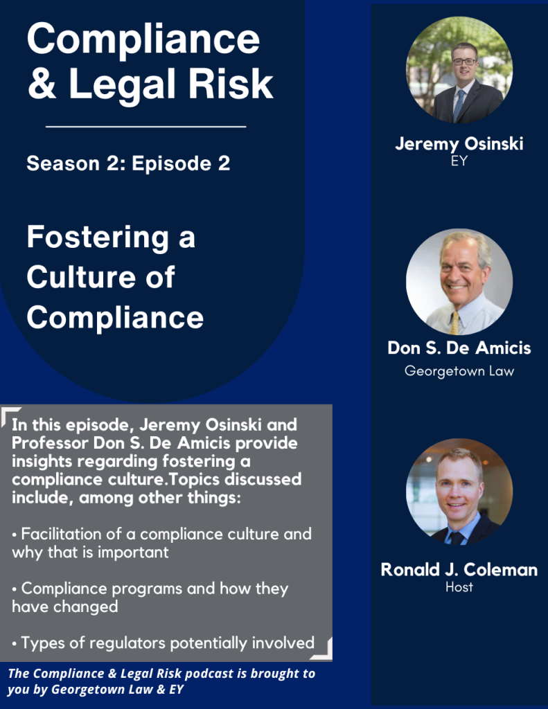 Podcast Flyer for Season 2 Episode 2 of the Compliance & Legal Risk Podcast