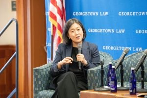 United States Trade Representative Katherine Tai was among the policymakers and experts who attended the "Remaking Global Trade for a Sustainable Future" conference.