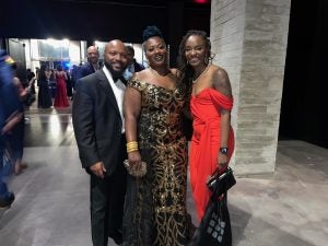 Photograph of Maurice Roberson, L’25, his wife, and fellow evening student Saundrea Rupert-Shropshire, L’24.