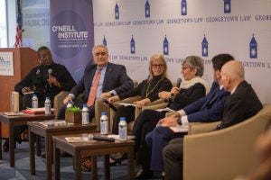 Participants in the Feb. 27 panel discussion "Attacks on Health Care: A Global Crisis."