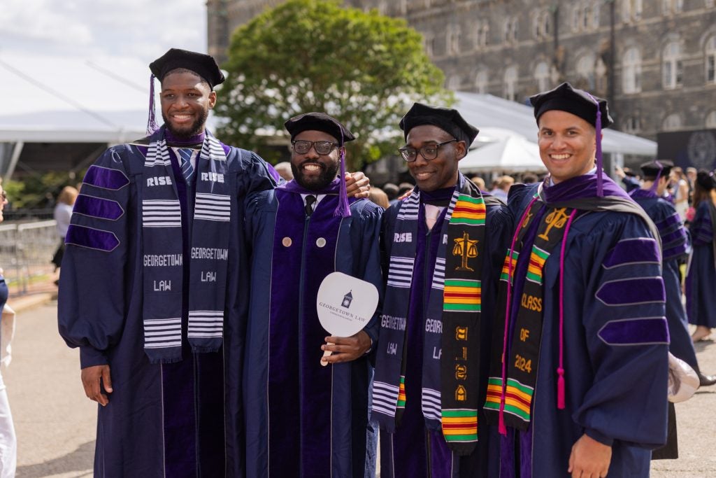 Graduates Lewis Ntolla, L'24; Stevelle Steer, L'24; Kamal Rettrey, L'24, and Robert Hunter, L'24.