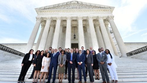 Georgetown Law alumni after the annual Supreme Court Swearing-In Ceremony on Thursday, June 20, 2024.