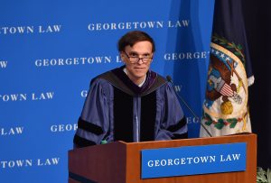 Judge Robert A. Katzmann speaking at Dean William M. Treanor's installation as the Paul Regis Dean Leadership Chair in October 2019.