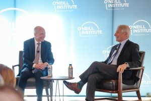 Prof. Lawrence Gostin (left) was joined by Dr. Anthony S. Fauci (right) at “Preserving Health and Humanity Now: A Festschrift in Honor of Professor Lawrence O. Gostin.”