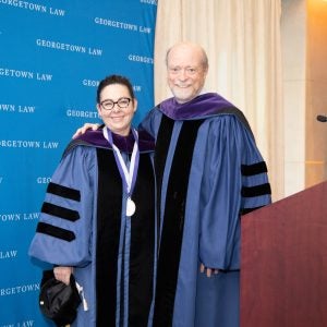 Prof. Kristelia García poses for a photo with Dean Treanor