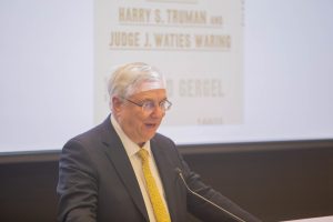 Judge Richard Gergel gave a book talk as part of his Georgetown Law Jurist-in-Residence visit.