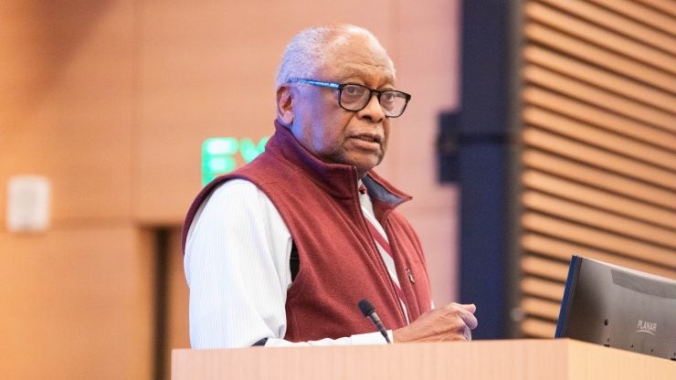 Congressman James E. Clyburn delivers remarks at Georgetown Law.