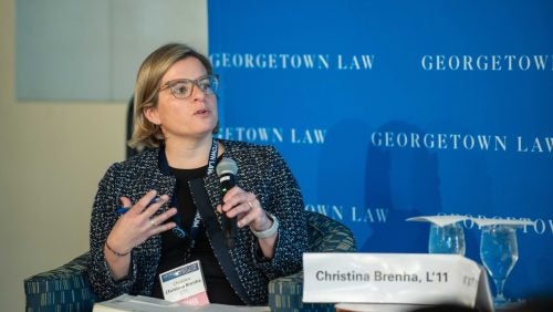 Christina Brenha moderates the opening plenary.