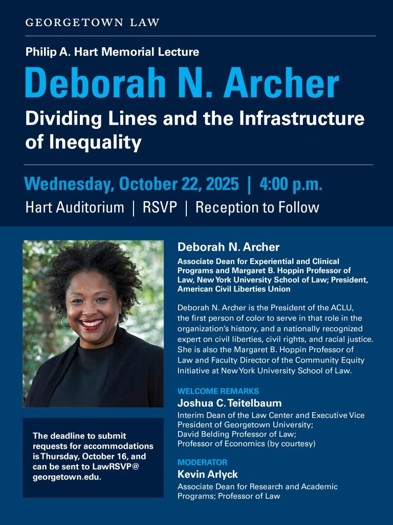 2025 Philip A. Hart Memorial Lecture Deborah N. Archer