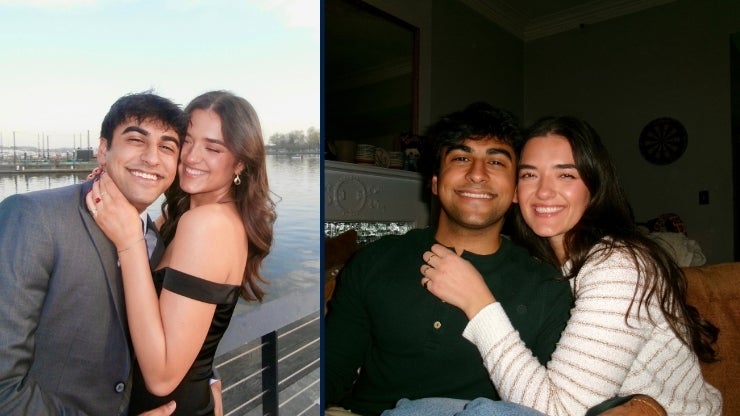 Photo collage of images of Maggie Zendehrouh and Mihir Randive
