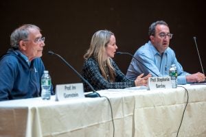 L-R: Prof. Irv Gornstein, Prof. Stephanie Barclay, Prof. Marty Lederman.